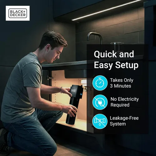 Vista 6 de BLACK+DECKER Filtro de agua para debajo del fregadero de 10 pulgadas Reduce cloramina, cloro, plomo, PFAS, mal sabor y olor, filtro de agua debajo