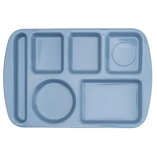 Vista 10 de G.E.T. Bandeja escolar para cafetería con 6 compartimentos, para zurdos, 10 x 14 pulgadas, verde bosque (paquete de 4)
