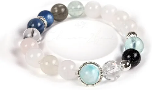 Vista 182 de Precious Gemstone Natural Crystal Healing Bracelet, Rutilated Quartz, Moonstone, Quartz Handmade Original Design Bracelet