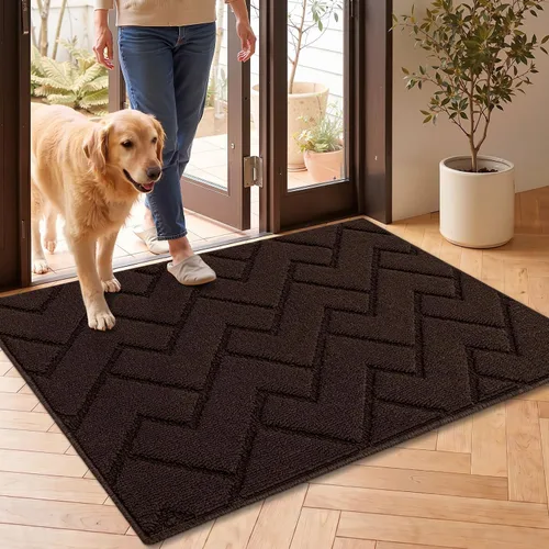 Vista 68 de hicorfe Tapete para puerta delantera para entrada exterior, 20 x 31.5 pulgadas, absorbente, resistente a la suciedad, tapetes de bienvenida