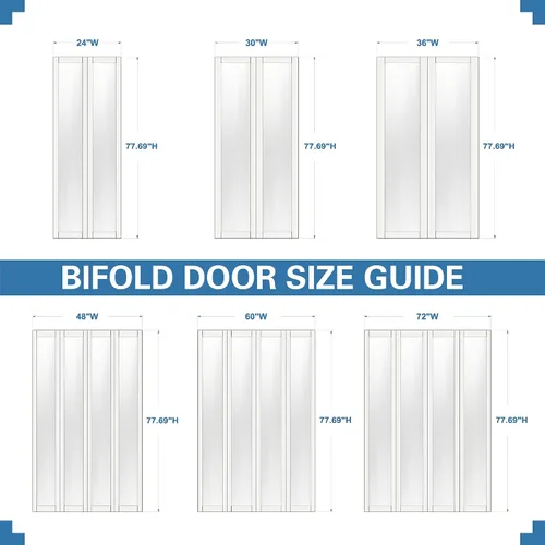 Vista 7 de Puertas plegables para despensa/armario, puerta de núcleo sólido de 24 x 80 pulgadas con perilla y kit de herramientas, puerta plegable