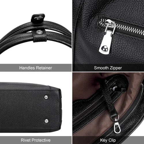 Vista 31 de Over Earth Genuine Leather Purses for Women Large Hobo Bags Lady Shoulder Handbags with Detachable Strap