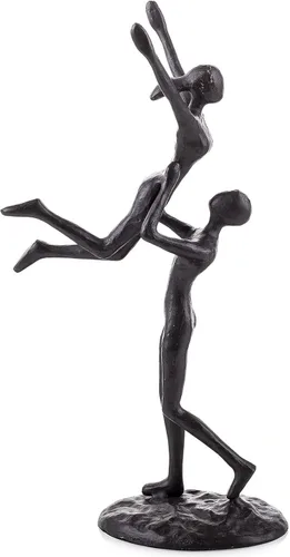 Vista 13 de Sziqiqi Regalos de hierro de aniversario para ella, escultura de amor para pareja, regalo de hierro para pareja, novia, esposa, él, estatua negra