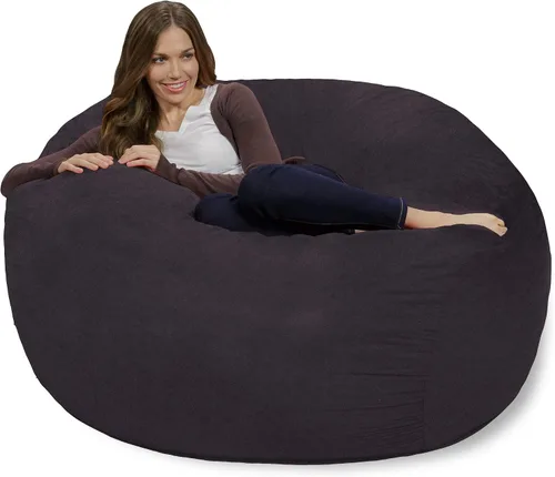 Vista 5 de Chill Sack - Sillón puff, Tela, Suave lino sintético, color negro.