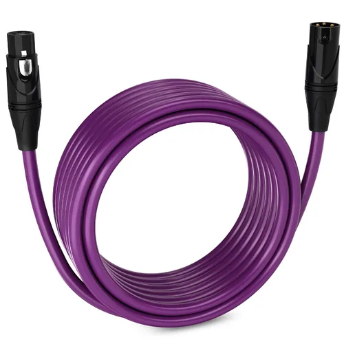 Vista 76 de LyxPro Cable de micrófono XLR hembra a macho de ángulo recto de 3 pines de 1.5 pies para altavoces amplificados, interfaz de audio, rendimiento