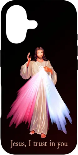 Vista 32 de Funda para iPhone 13 Pro Max Jesús con la que confío en ti Divina Misericordia Misericordiosa Jesús