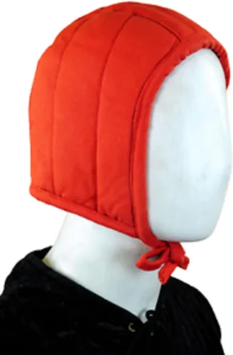 Vista 4 de WAIZ Gorra de armadura acolchada de algodón medieval renacentista para casco de malla