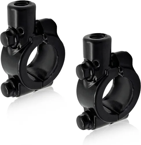 Vista 7 de 2 piezas de soporte de montaje para espejo de manillar de motocicleta, abrazadera de montaje de rosca de espejo de aluminio de 7/8", adaptador