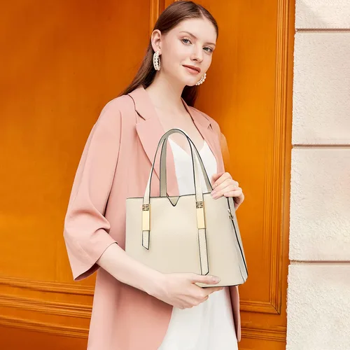 Vista 2 de NICOLE & DORIS Bolsos de mano para mujer, elegantes bolsos de hombro con asa superior, bolsos cruzados para mujer, bolso de trabajo de piel sintética