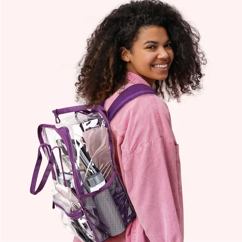 Vista 2 de mommore Mochila transparente resistente y duradera para la escuela, el trabajo