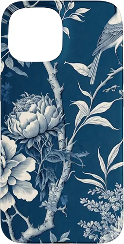 Vista 6 de Chinoiserie Floral Toile Blue and White Funda para iPhone 17