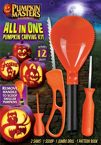 Vista 2 de Pumpkin Masters – Kit de cortar calabazas, el preferido de los niños de Estados Unidos, individual, Coral