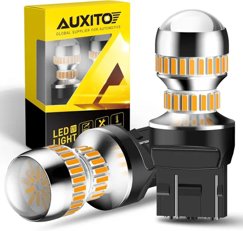 Vista 12 de Auxito Focos LED 3157 mejorados, rojo, 500% más brillantes, 3056, 3156, 3057, 4157, chip 102-SMD, proyector para luces de freno, freno trasero, Rojo