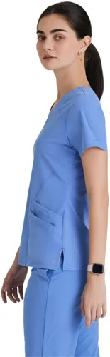 Vista 3 de Barco ONE - Top de 5 bolsillos con cuello en V para mujer, elástico en 4 direcciones