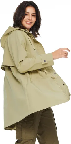 Vista 5 de Orolay Chaqueta ligera larga con capucha para mujer, Anoraks para exteriores