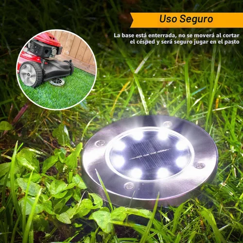 Vista 5 de Aogist Luces solares de suelo, luces LED de disco de jardín, iluminación de paisaje al aire libre para césped, patio, camino, terraza, pasarela
