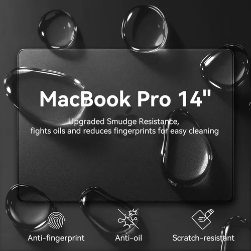 Vista 9 de EooCoo Funda mate para MacBook Pro de 14 pulgadas M5-M1 2026-2021 Espacio Negro Claro