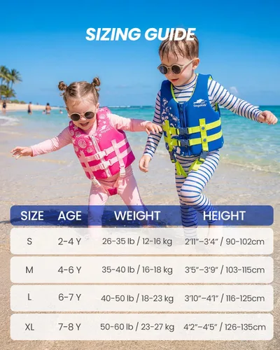 Vista 3 de Gogokids Chaleco de natación para niños, flotadores para bebés – Chaleco de flotabilidad para niños y niñas para piscina y playa, para niños de 2 a