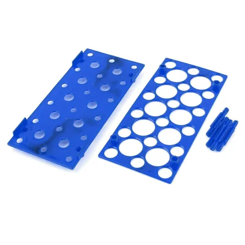 Vista 3 de Driak Estante de tubo de centrífuga de plástico de 28 pozos Estantes desmontables de la tina usados para tubo de centrífuga de 0.3 fl oz, 0.5 fl oz