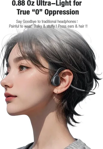 Vista 3 de Auriculares de oreja abierta de 0.138 in con micrófono, conexión USB de 0.138 in+conexión USB, auriculares con cable de conducción de aire