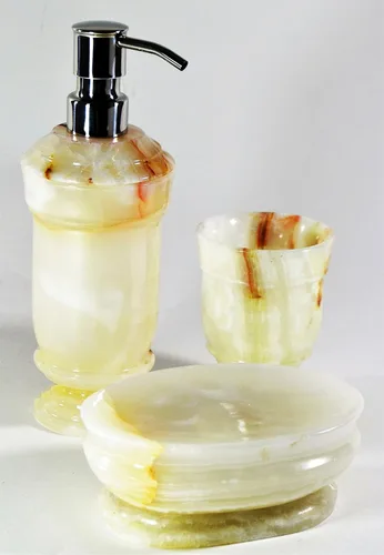 Vista 2 de Nature Home Decor Accesorios de baño de ónix blanco vaso de la colección Tasmanian 541WO
