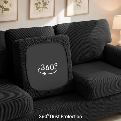 Vista 6 de SUBRTEX Juego de 5 fundas elásticas para sofá, fundas de cojín para respaldo, colección de protectores de muebles, para sofá de gran