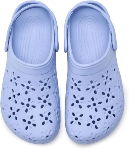 Vista 2 de Crocs Zuecos clásicos con estampado floral unisex para adultos