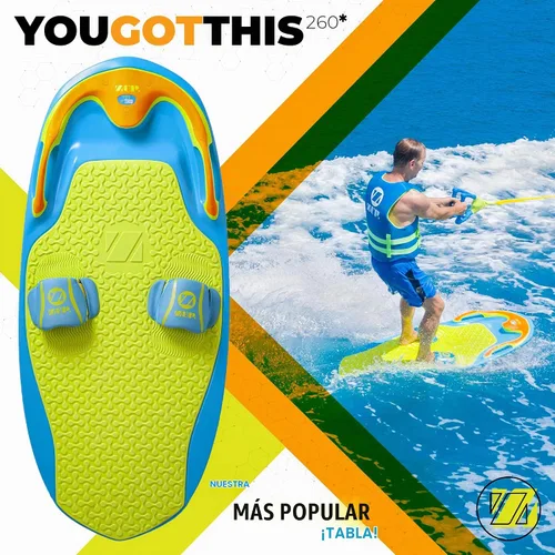 Vista 2 de ZUP Tienes esta tabla todo en uno para Kneeboarding, Wakeboard, Wakeskating y Wakesurf, diseño versátil para todas las edades, disponible en modelos