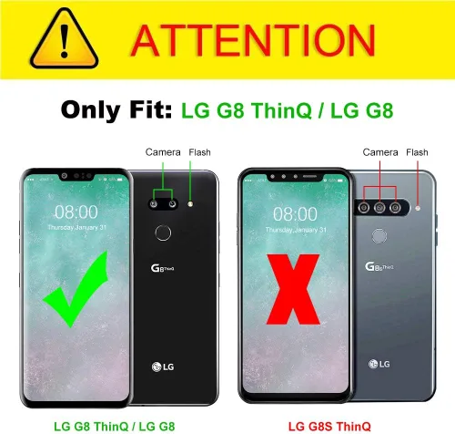 Vista 2 de J&D Carcasa resistente de doble capa a prueba de golpes para LG G8 ThinQ/G8, no para LG G8S ThinQ, color morado