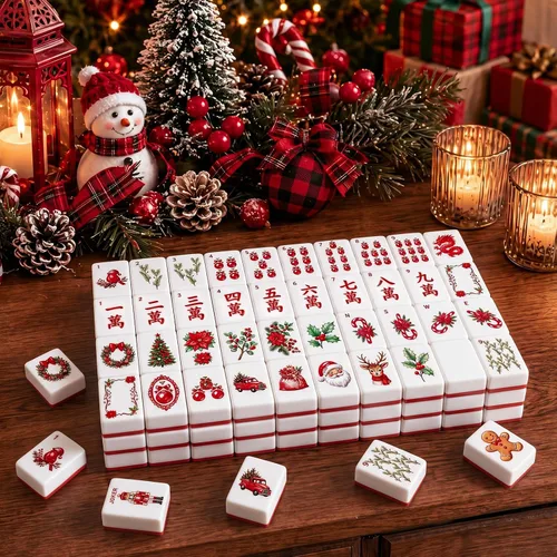 Vista 6 de Soulchen Red Green Plaid American Mahjong Tiles Accessory