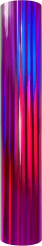 Vista 3 de VViViD DECO65 - Rollo de vinilo adhesivo permanente holográfico brillante cromado púrpura para manualidades (6 pies x 1 pie)