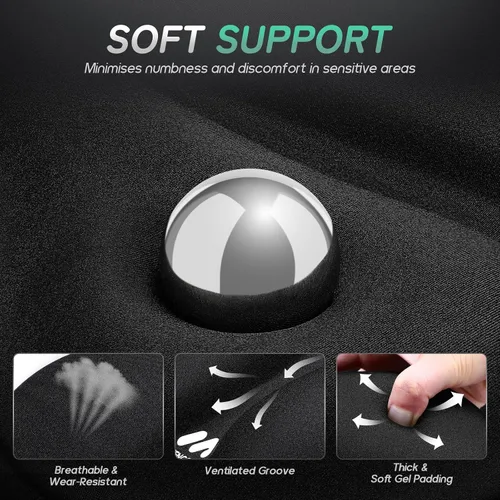 Vista 3 de MEENCOOL Bike Seat Cushion - Gel Padded Bike Seat Cover for Men Women Comfort, Adjustable Velcro Secure Bicycle Seat Cushion Compatible with