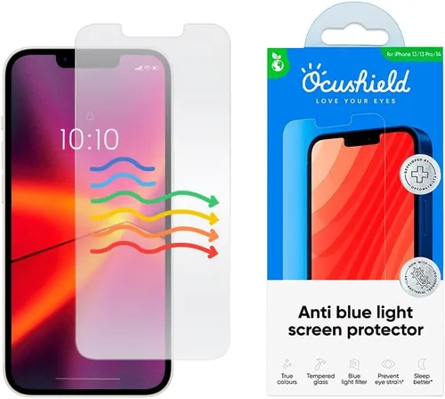 Vista 18 de Ocushield - Protector de pantalla de vidrio templado anti luz azul para iPhone 7 Plus iPhone 8 Plus - Protege tus ojos, reduce las migrañas