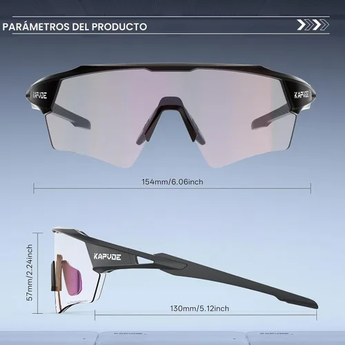 Vista 6 de KAPVOE Shadowless Photochromic Cycling Glasses K198