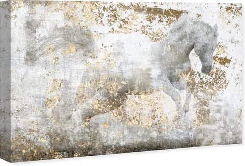 Vista 2 de The Oliver Gal Artist Running Equus Impresión artística contemporánea en lienzo de alta calidad. Colección de decoración de pared de animales