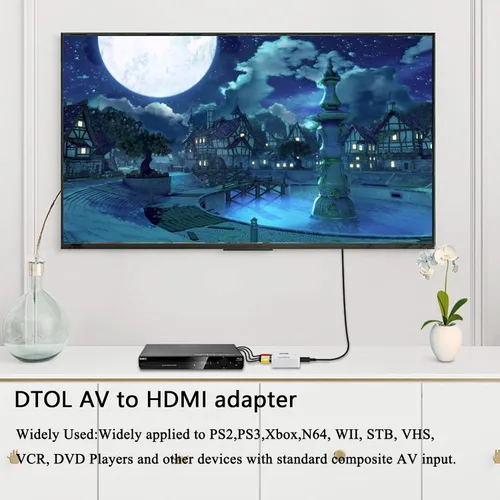 Vista 7 de Tmvel mini RCACVS 3 RCA video compuesto AV para convertidor HDMI para TV/PC/PS3/Blue-Ray DVD
