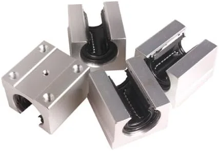 Vista 4 de Vktech Bloque sólido con rodamiento de movimiento de enrutador lineal abierto de aluminio de 4 piezas (SBR16UU 0.630 in)