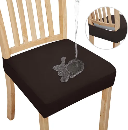Vista 9 de Easy-Going Fundas de asiento 100% impermeables para sillas de comedor, juego de 2, fundas elásticas para asientos de silla, protector deslizable