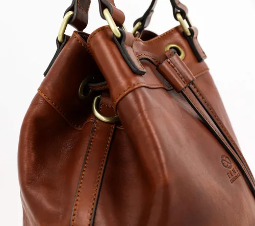 Vista 9 de Time Resistance Bolso cubo de cuero de grano completo de cuero real para mujer