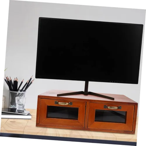 Vista 4 de BESTOYARD Caja de almacenamiento de escritorio, soporte para monitor, estante de almacenamiento, cajones de almacenamiento, soportes de estantería