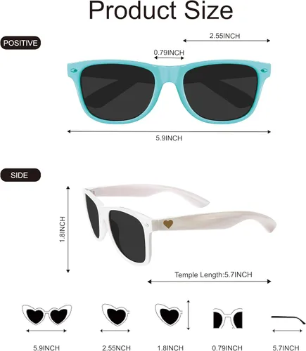 Vista 3 de PartyGifts&beyond Paquete de 10 lentes de sol de despedida de soltera para despedida de soltera, regalos de dama de honor, boda