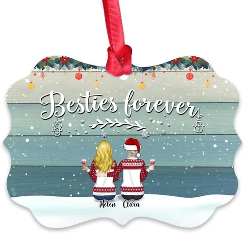 Vista 18 de Gossby Adorno personalizado para mejor amiga, regalo de Navidad personalizado con diseño, nombre, regalo de Navidad para mujeres, hermana del alma