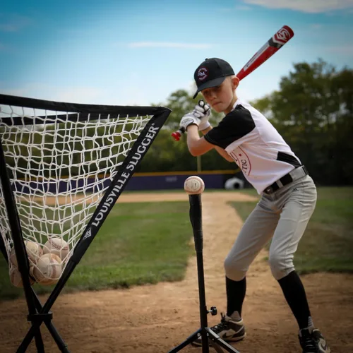 Vista 7 de Sistema de Entrenamiento de Lanzamiento Suave Louisville Slugger, Negro