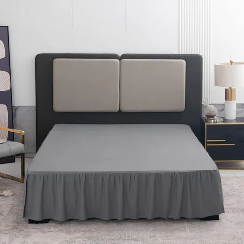 Vista 18 de TSUTOMI Falda de Cama Negra Tamaño Twin con Volantes y Esquinas Divididas, Falda de Cama Twin Caída de 12 Pulgadas, Falda de Cama Tamaño Twin Negra