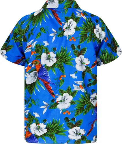 Vista 2 de Mens Vintage-Hawaiian-Shirt Casual-Short-Sleeve Button-Down Bird-Designs