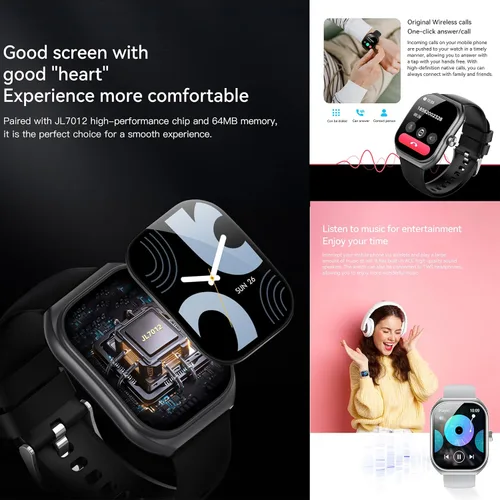 Vista 4 de Relojes inteligentes para hombres (respuesta/hacer llamadas), reloj de monitor de fitness HD de pantalla curva de 2.01 pulgadas con monitor