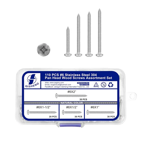 Vista 20 de QISHENG Black Head 100 PCS #4x1/4(0.25 pulgadas) Tornillos Phillips para Madera de Cabeza Redonda de Acero Inoxidable, Tornillo de Acero Inoxidable