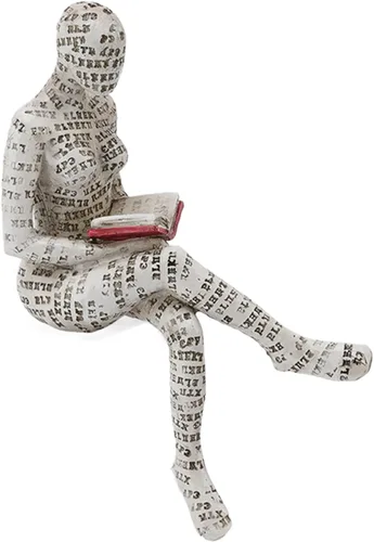 Vista 12 de Figura de lectura para mujer, estatua de pensador, escultura estética, estantería, decoración de habitación, figuras de lectura modernas abstractas
