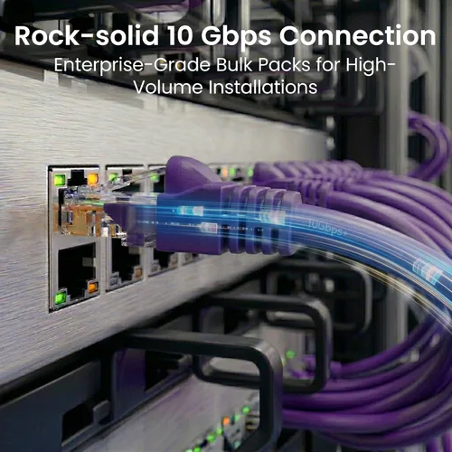 Vista 2 de GEARit Cable de conexión Ethernet Cat 6 de 5 pies, color morado (paquete de 10), cables de conexión Cat6 de 5 pies, cable de conexión