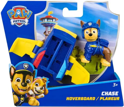 Vista 5 de Paw Patrol: Chase Action Pups series figurine and flying board with folding wings, toys for boys and girls from 3 years old